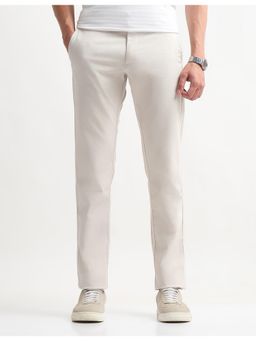 Arrow Sports - Mens Textured Slim Fit Chinos Trousers - Beige