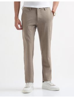 Arrow Sports - Mens Slim Fit Bi Stretch Casual Trousers - Beige