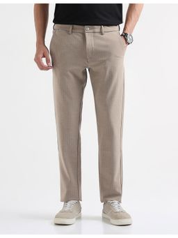 Arrow Sports - Mens Slim Fit Bi Stretch Casual Trousers - Beige