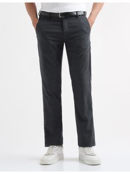 Arrow Sports - Mens Twill Heathered Casual Trousers - Blue