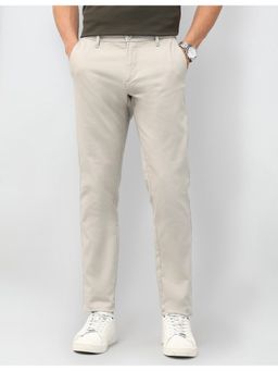 U.S. POLO ASSN. - Mens Textured Austin Slim Fit Chinos Trousers - Beige
