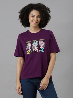 Free Authority - Minnie Printed Regular Fit T-Shirt for Women