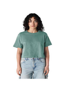 American Apparel - Blue Fine Jersey Women's Boxy Cropped T-Shirt