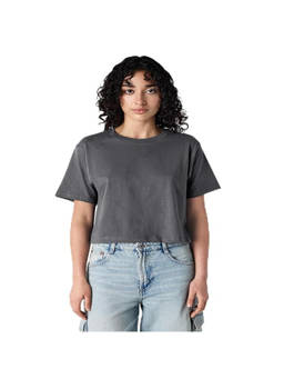 American Apparel - Charcoal Fine Jersey Women's Boxy Cropped T-Shirt