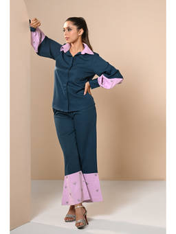 Ayrolane - Colour Block With Embellished Bell Sleeves Co-ord