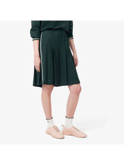 Lacoste - Green Pleated Interlock Pique Skirt