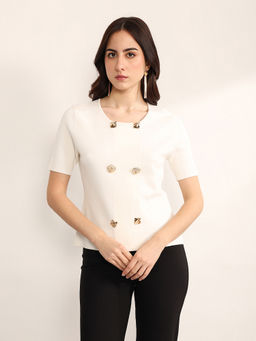Kazo - Off White Panzini Winter Top