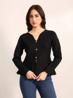 Kazo - Black Parcel Winter Top