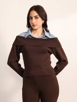 Kazo - Brown Echo Winter Top