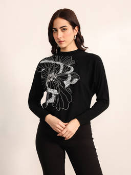 Kazo - Black Minton Winter Top