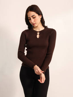 Kazo - Brown Rays Winter Top