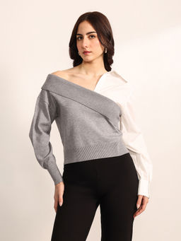 Kazo - Grey Blended Winter Top