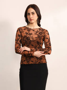 Kazo - Brown Lulu Top