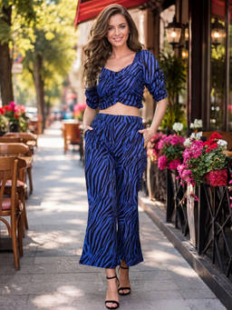 Sera - Blue Crepe Co-ord
