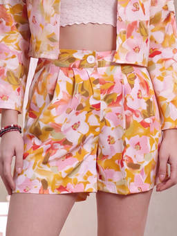 Sera - Blue Viscose Summer Mini Shorts