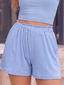 Sera - Blue Stretchable Mini Shorts