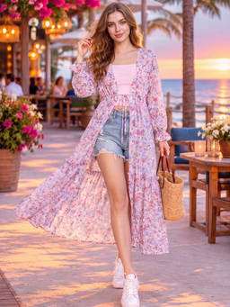 Sera - Pink Chiffon Tie Long Shug