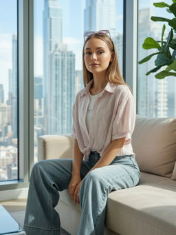 Sera - Pink Soft Touch Lyocell Tank Top And Shirt