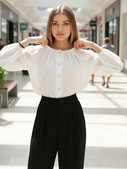 Sera - White Korean Chic Premium Cotton Top