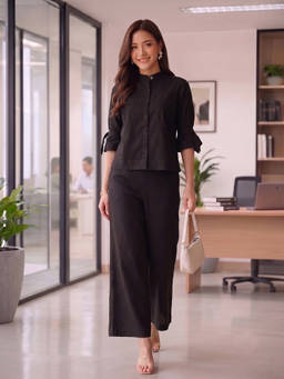 Style Quotient - Women Black Flex Casual Co-ord