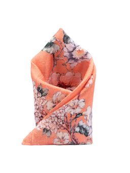 The Tie Hub - Peach Flower Silk Pocket Square
