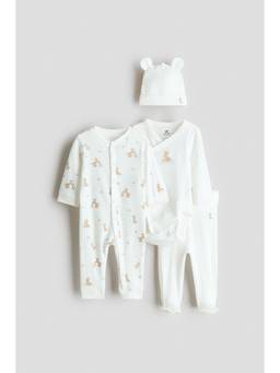 H&M - Kids White 4-Piece Cotton Jersey Gift Set