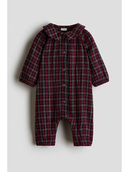 H&M - Kids Red Cotton Muslin Romper Suit