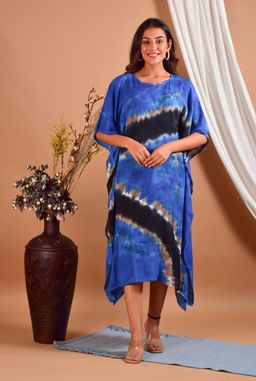 Maaesa - Blue Hand Dyed Kaftan Dress