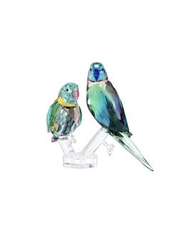 SWAROVSKI - Jungle Beats Parakeet Couple Fife & Fifer Showpiece