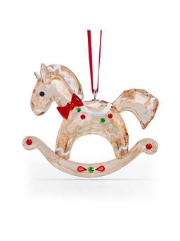 SWAROVSKI - Holiday Cheers Gingerbread Rocking Horse Ornament Showpiece