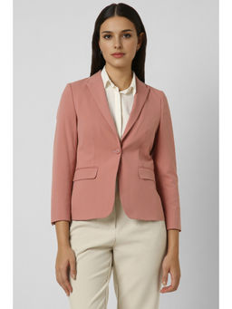 Van Heusen - Women Peach Solid Blazer