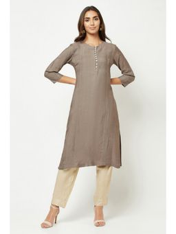 Barara Ethnic - Grey Straight Fit Kurta