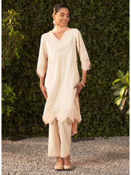 Lakshita - Pink Embroidered Cotton Dobby Kurta & Pant with Dupatta (Set of 3)