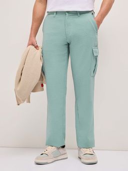 The Bear House - Men Green Straight Fit Casual Cargo