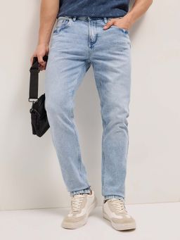 The Bear House - Men Blue Solid Slim Fit Casual Jeans