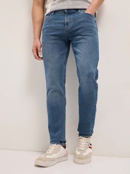 The Bear House - Men Blue Solid Slim Fit Casual Jeans