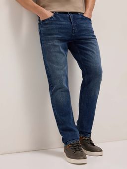 The Bear House - Men Blue Solid Slim Fit Casual Jeans