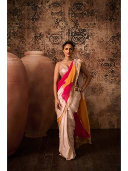 Masumi Mewawalla - Multicolor Embellished Pre Drape Saree with Stitched Blouse