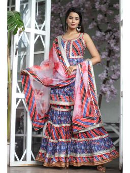 Gahan - Womens Multi-Color Kurta with Sharara & Dupatta