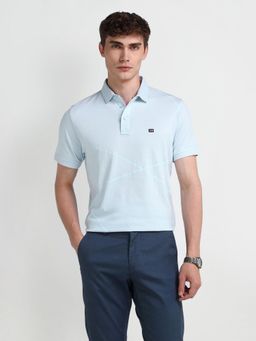 Arrow Sports - Printed Blue Polo Collar T-Shirt