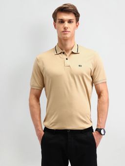 Arrow Sports - Solid Beige Polo Collar T-Shirt