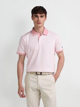 Arrow Sports - Printed Pink Polo Collar T-Shirt