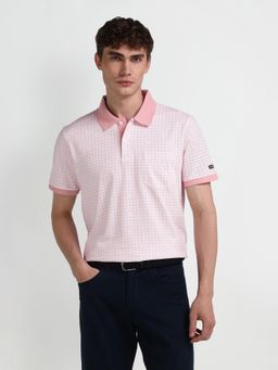 Arrow Sports - Printed Pink Polo Collar T-Shirt