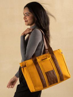 Urban Space - Women Mustard Canvas Tote Bag