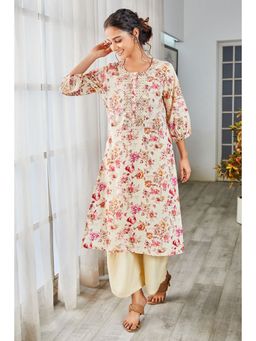 Biba - Women Cotton Straight Floral Printed Kurta