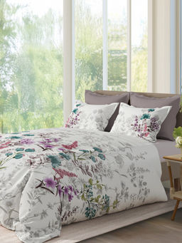SANSAAR A D'DECOR BRAND LIVE CONSCIOUSLY - Multi-Color Cotton Bedsheet with Pillow Covers (King)