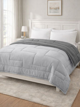 Florida - Grey Solid Microfibre Comforter (Double)