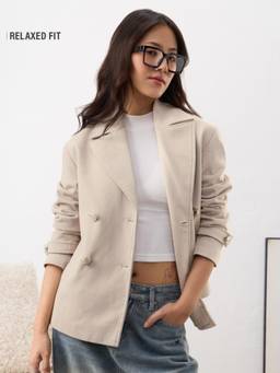 The Souled Store - Women Willow Herringbone Blazer Jacket