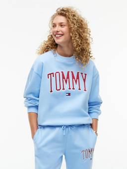Tommy Hilfiger - Women Blue Regular Fit Cotton Crew Neck Sweatshirt