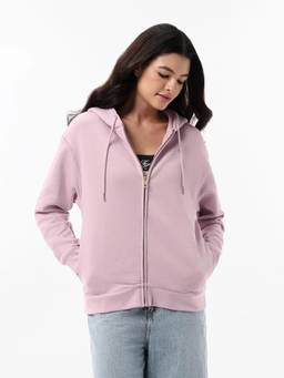 Tommy Hilfiger - Women Pink Relaxed Fit Cotton Hooded Jacket